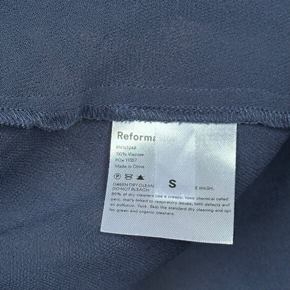 REFORMATION Winslow Navy Wrap Maxi Dress Women's Size Small Bridesmaid‎ Gown - Picture 6 of 8